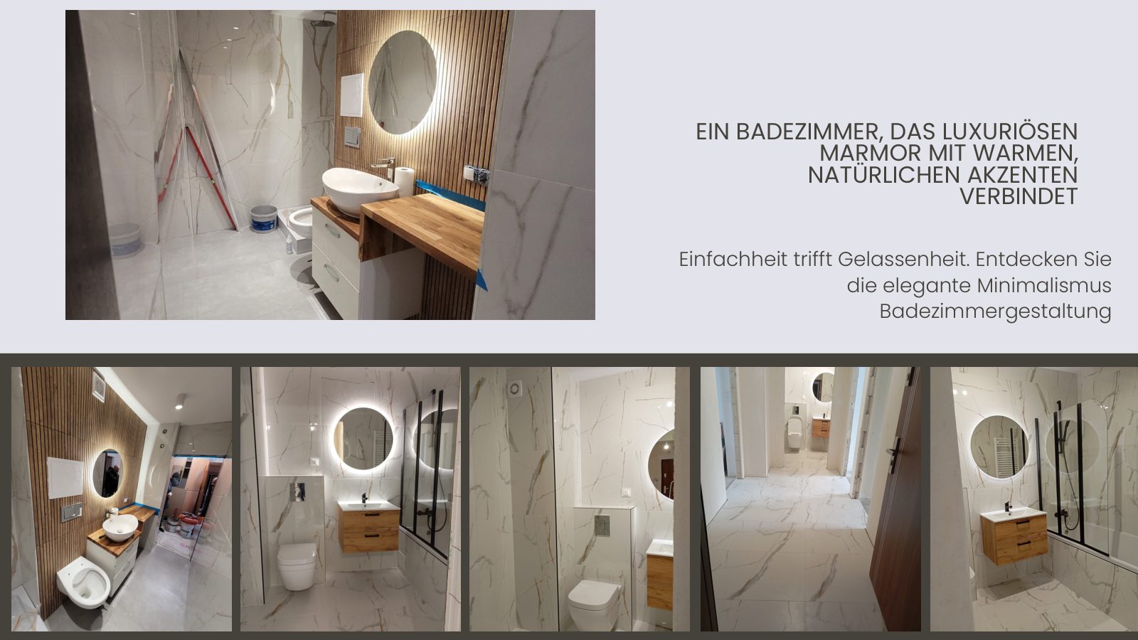 Badezimmer mit Marmor und Holz